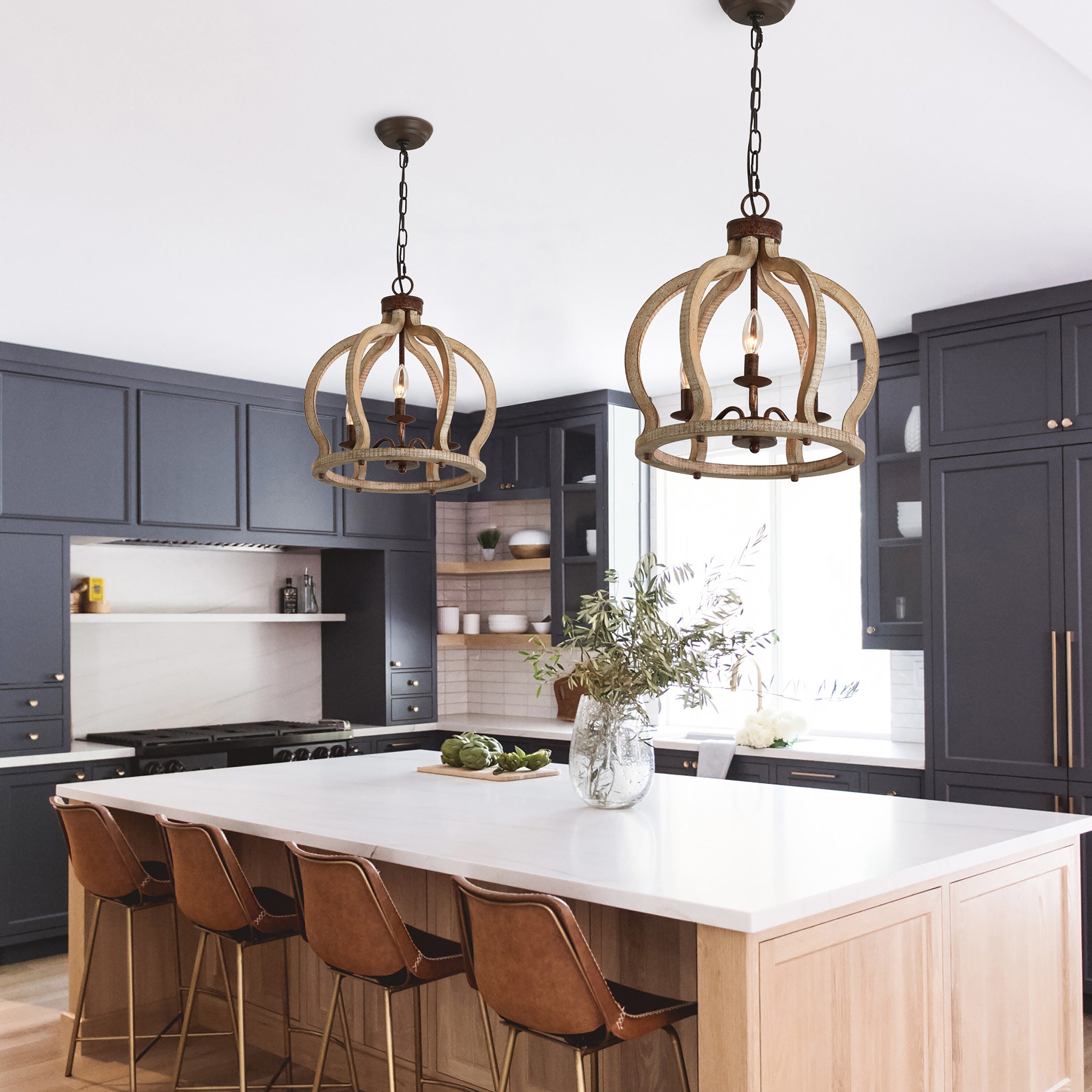 Freyza | Vivinir Vintage Industrial Wood Pendant Light – Industrial Kitchen Dining Room