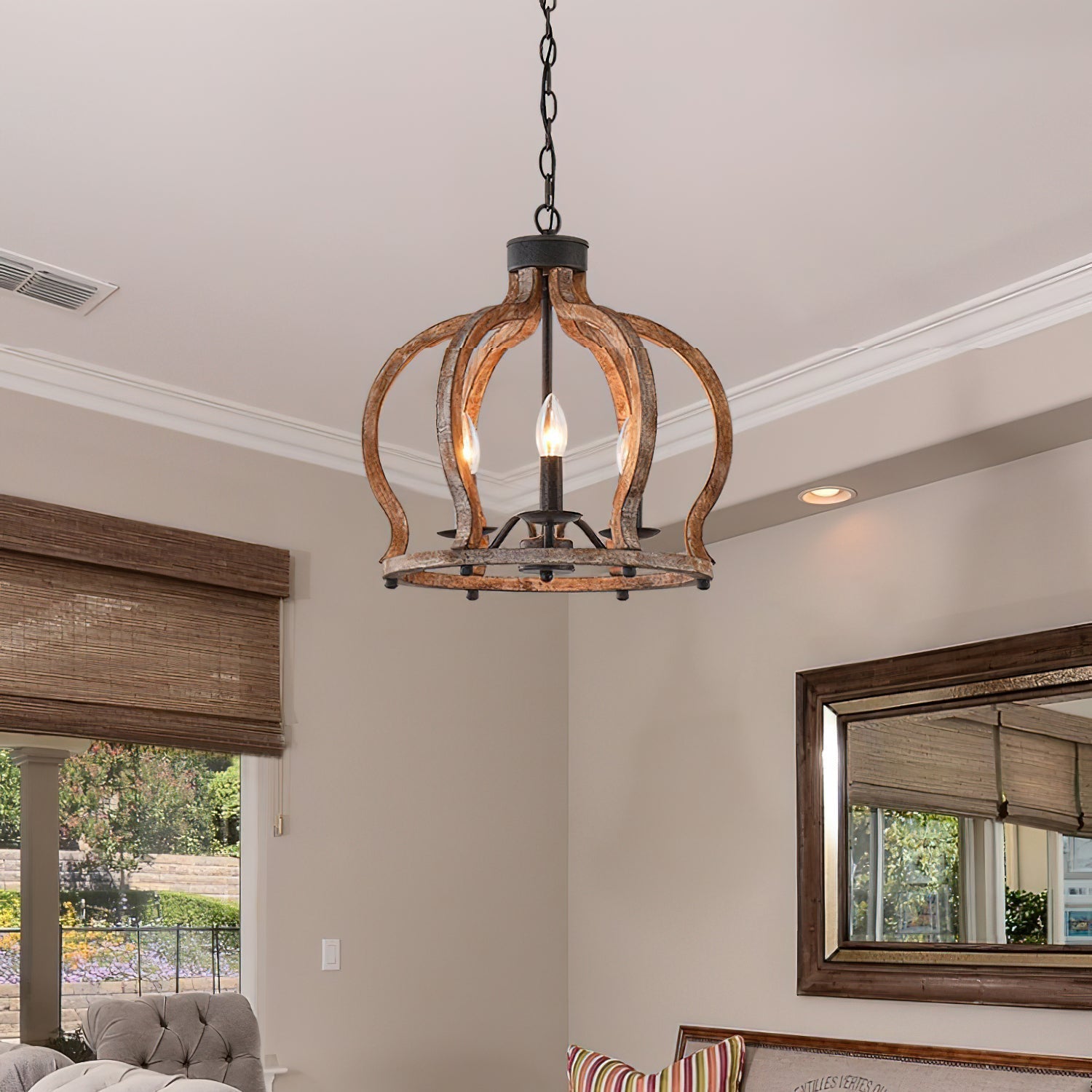 Freyza | Vivinir Vintage Industrial Wood Pendant Light – Industrial Kitchen Dining Room