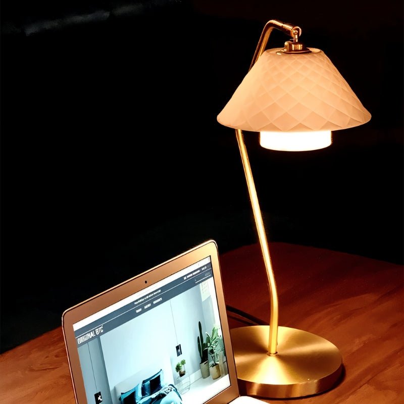Ocris | Elegant Sculptural Copper and Ceramic Table Lamp 5
