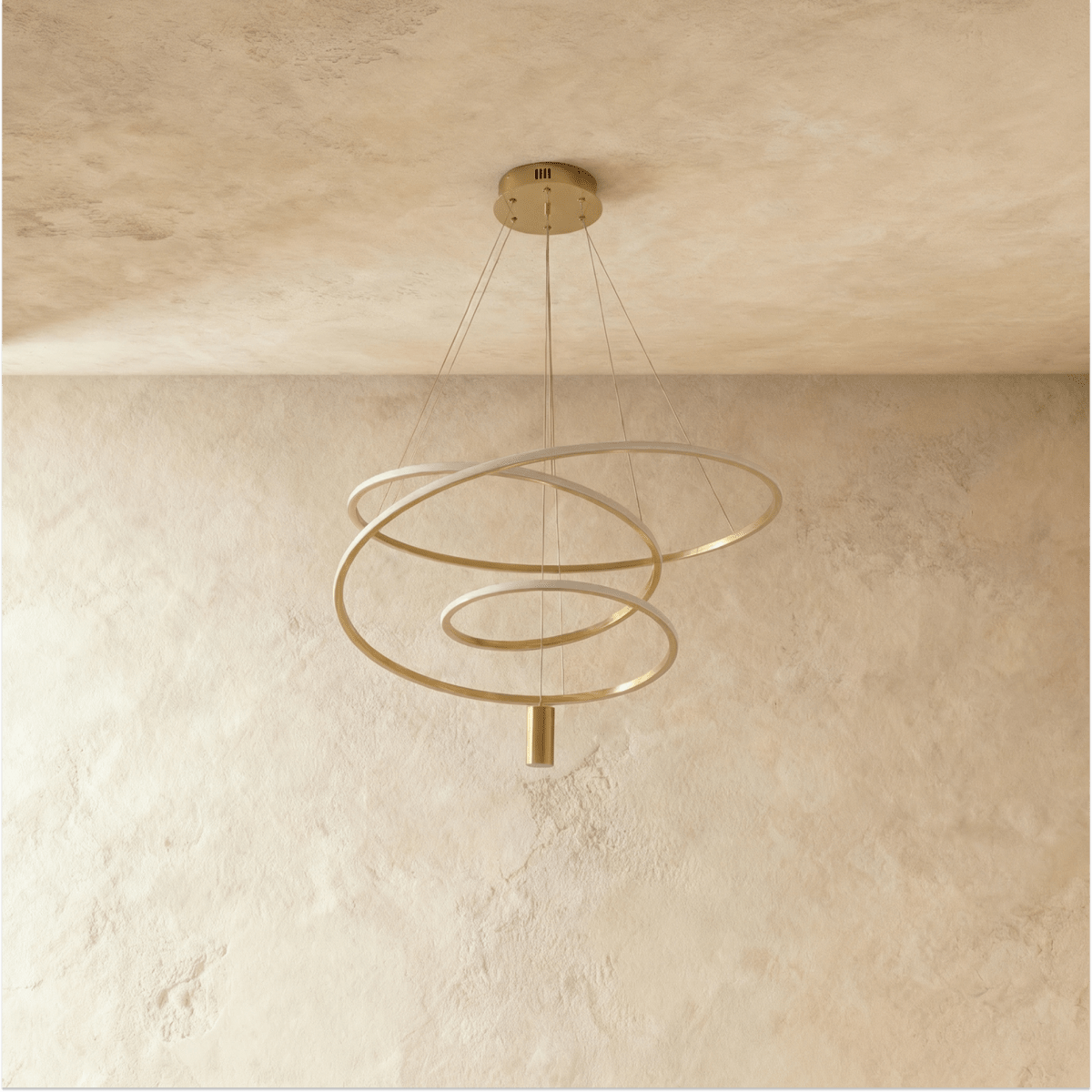 Freyza - Olenna | Elegant Modern Gold Spiral LED Chandelier Light
