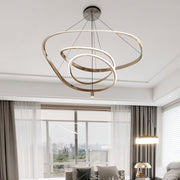 Freyza - Olenna | Elegant Modern Gold Spiral LED Chandelier Light