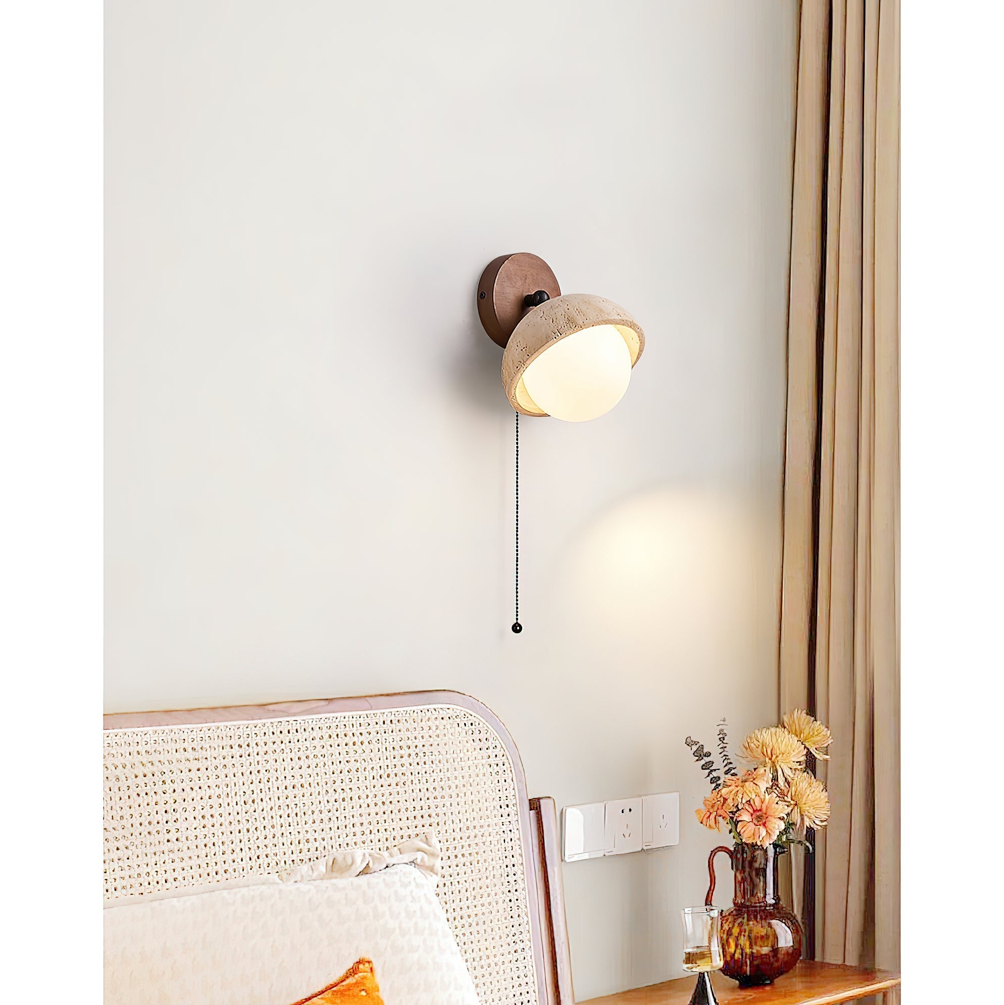 Freyza | Myrinir Wood Travertine Wood Wall Light – Bedroom Hallway