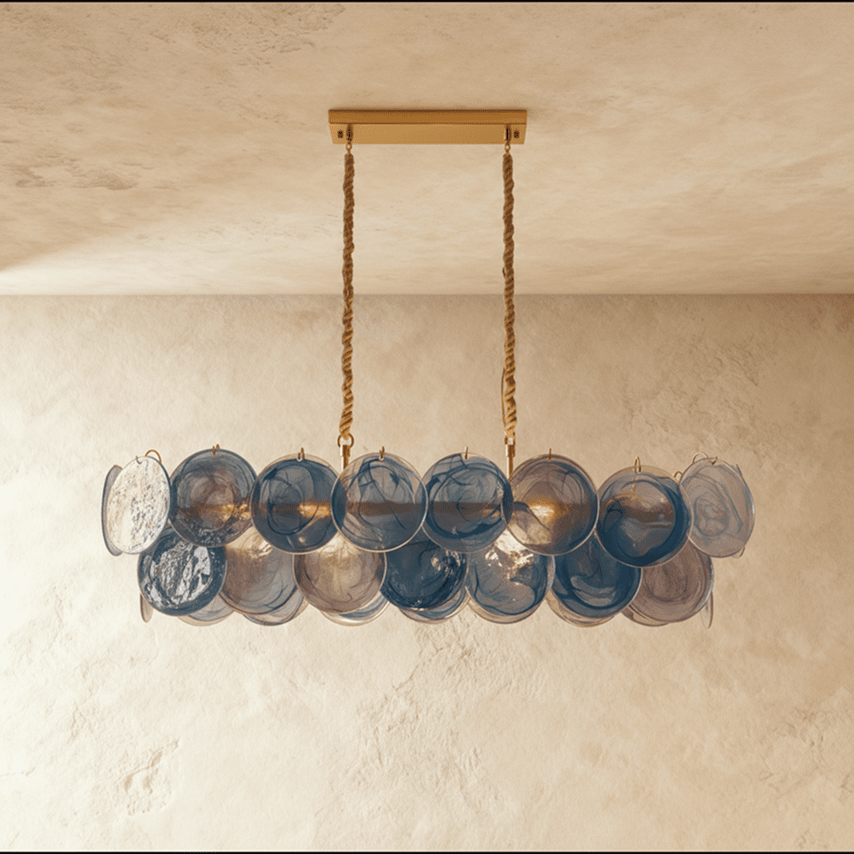 Freyza - Modern Cascading Glass Dining Room Chandelier Light