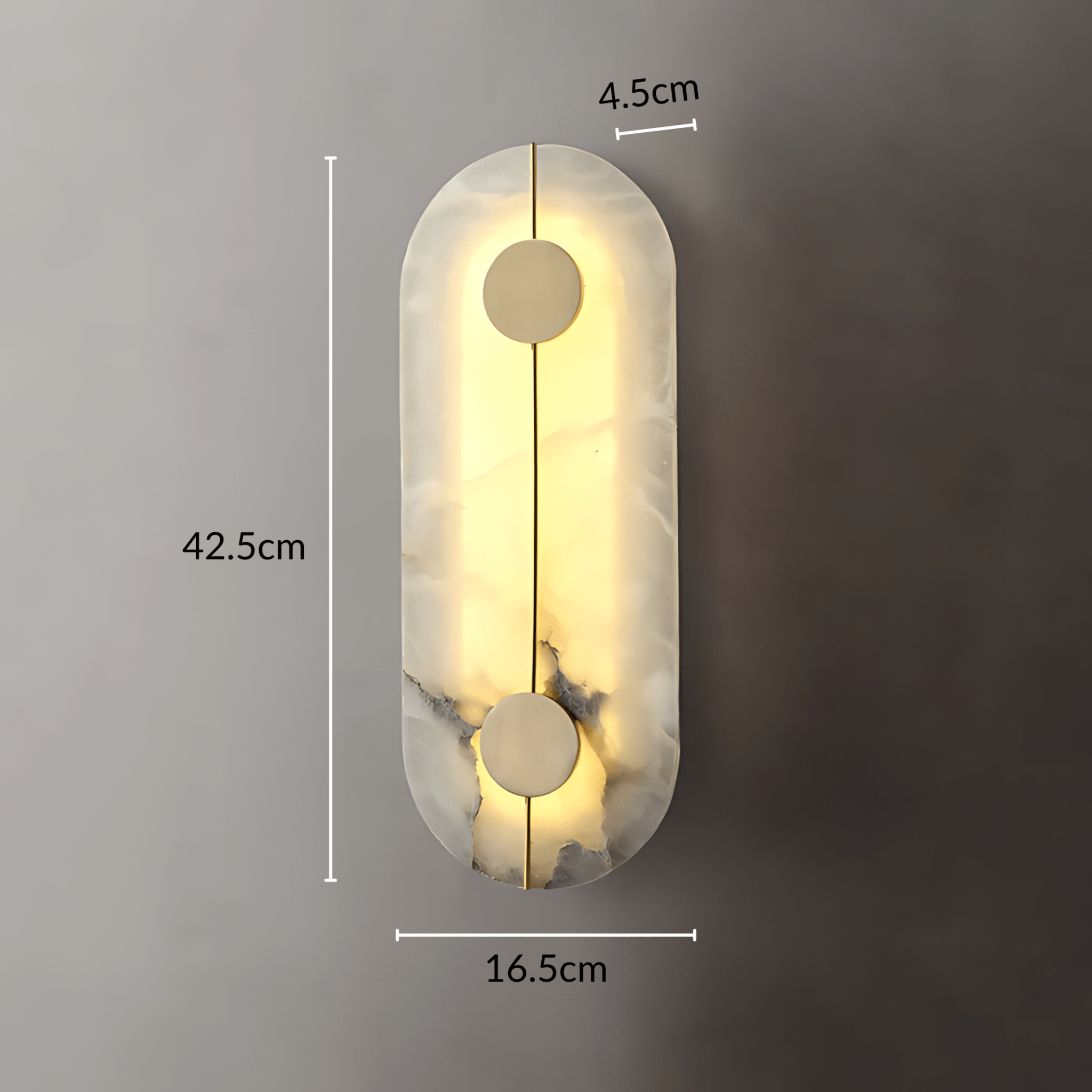 OmegaStone | Elegant Modern Metal Natural Stone Wall Light Fixture 0