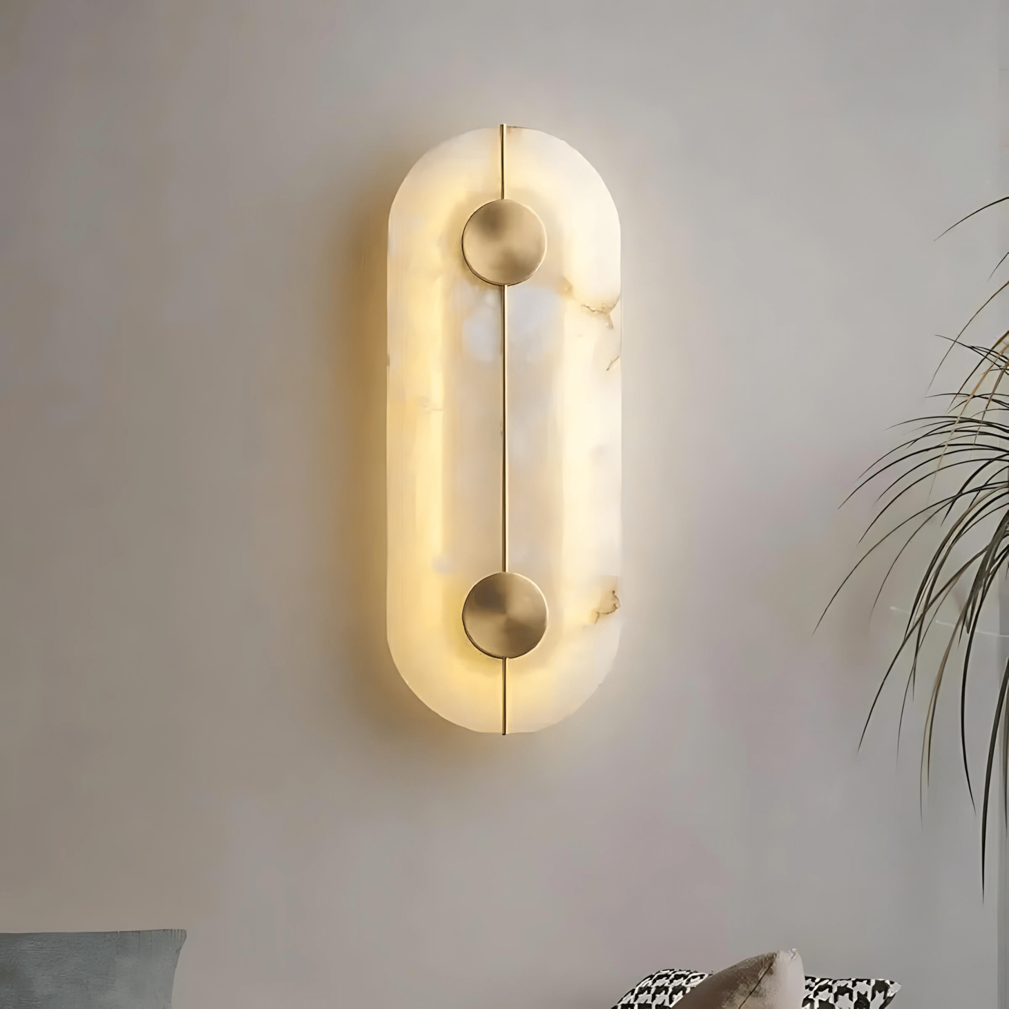 OmegaStone | Elegant Modern Metal Natural Stone Wall Light Fixture 1