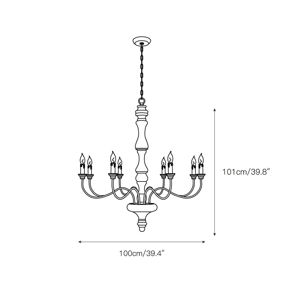Freyza | Emirel Vintage 8-Light 8-Light Wood Chandelier – Vintage Dining Room Living Room