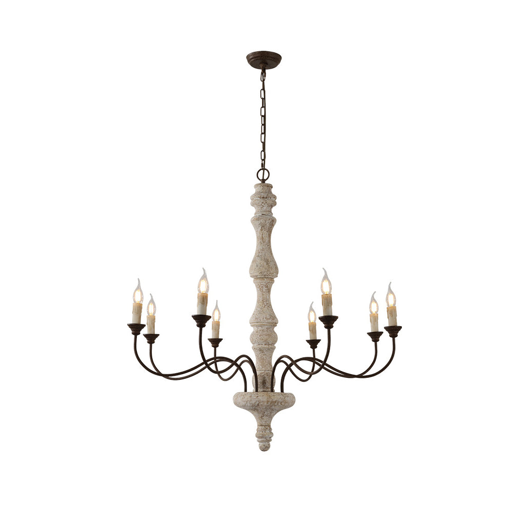 Freyza | Emirel Vintage 8-Light 8-Light Wood Chandelier – Vintage Dining Room Living Room