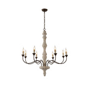 Freyza | Emirel Vintage 8-Light 8-Light Wood Chandelier – Vintage Dining Room Living Room