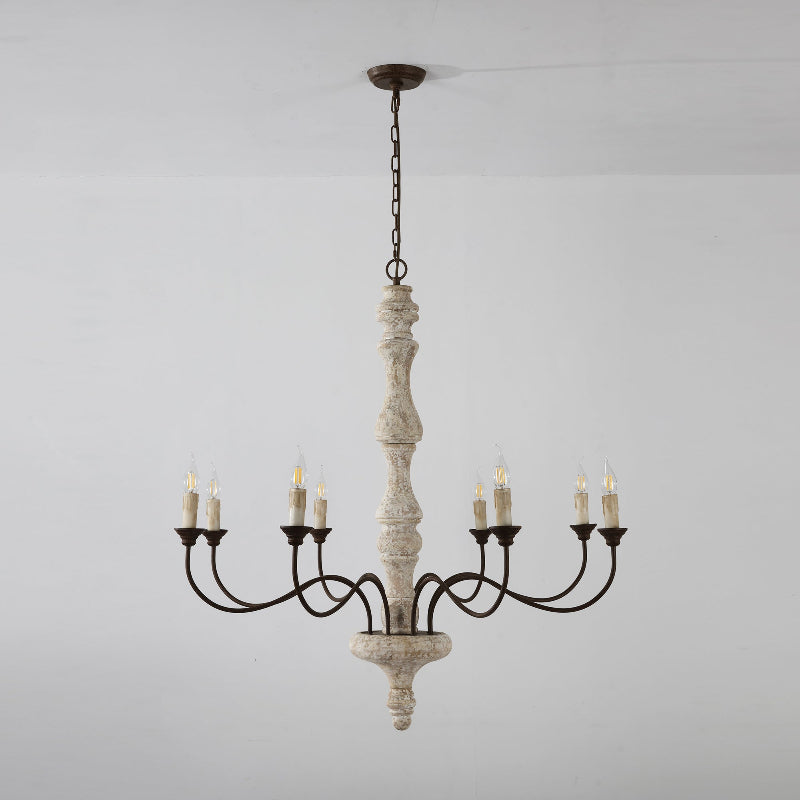 Freyza | Emirel Vintage 8-Light 8-Light Wood Chandelier – Vintage Dining Room Living Room