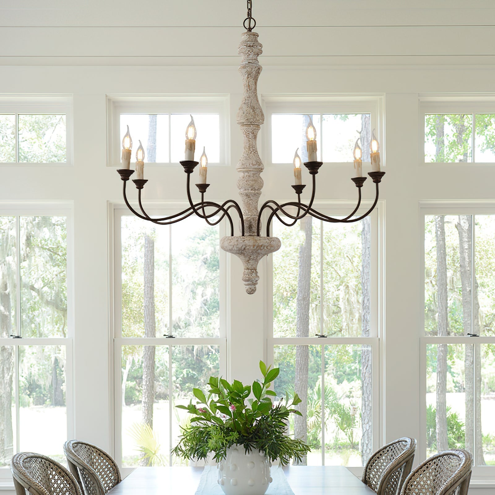 Freyza | Emirel Vintage 8-Light 8-Light Wood Chandelier – Vintage Dining Room Living Room