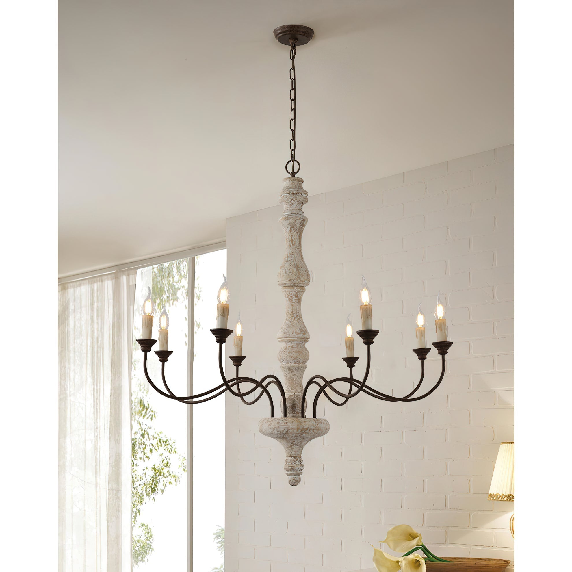 Freyza | Emirel Vintage 8-Light 8-Light Wood Chandelier – Vintage Dining Room Living Room