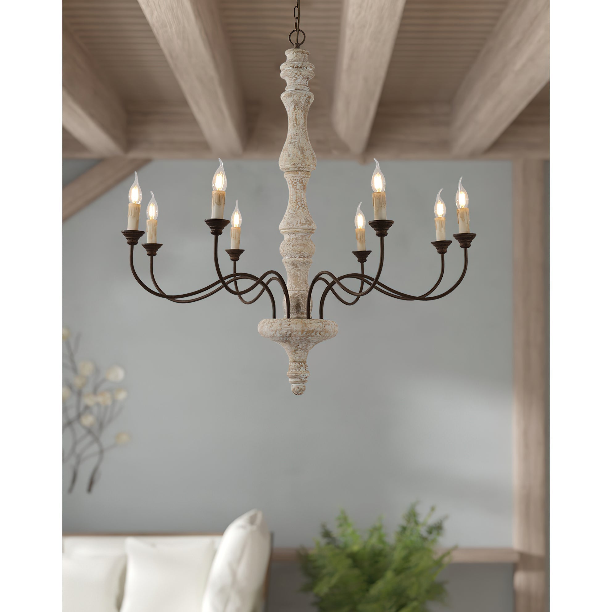 Freyza | Emirel Vintage 8-Light 8-Light Wood Chandelier – Vintage Dining Room Living Room