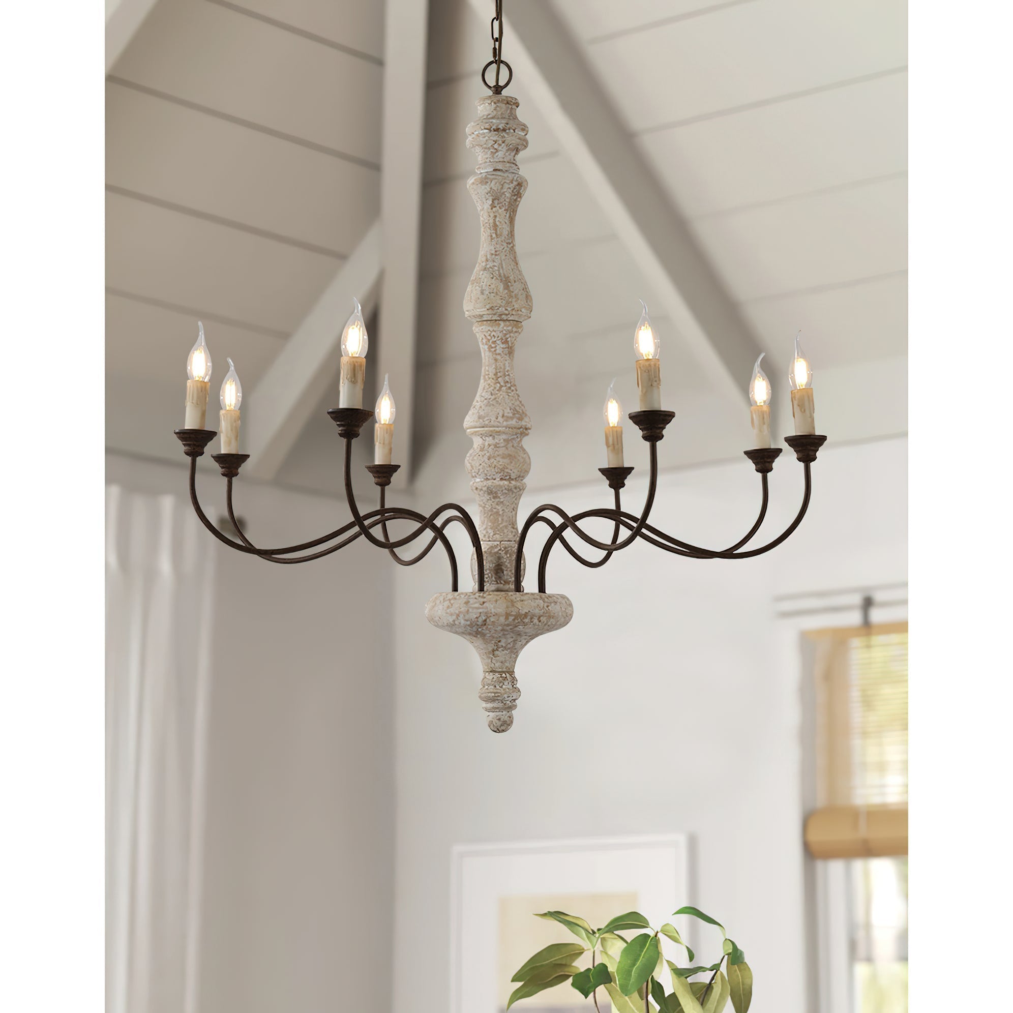 Freyza | Emirel Vintage 8-Light 8-Light Wood Chandelier – Vintage Dining Room Living Room