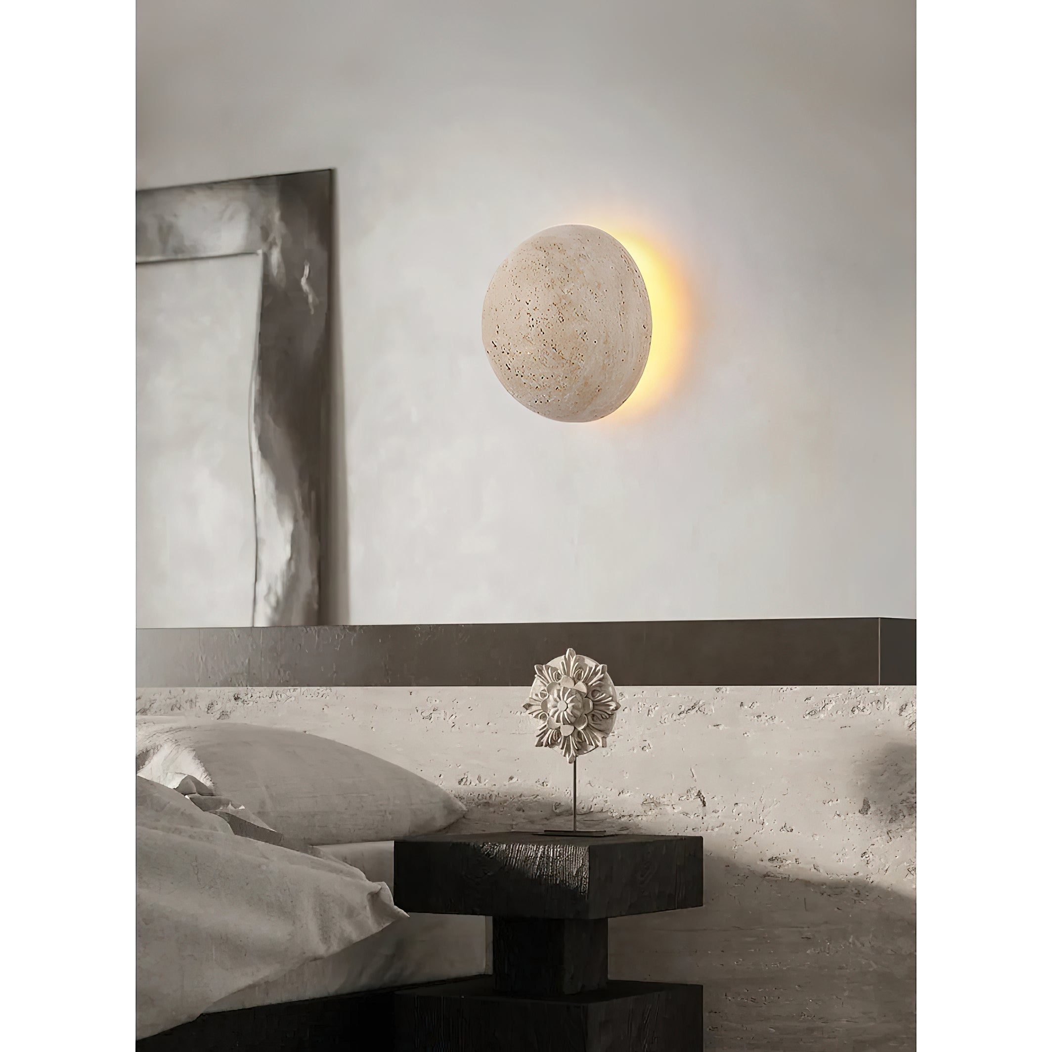 Freyza | Cinorisra Stone Travertine Wall Light – Bedroom Hallway