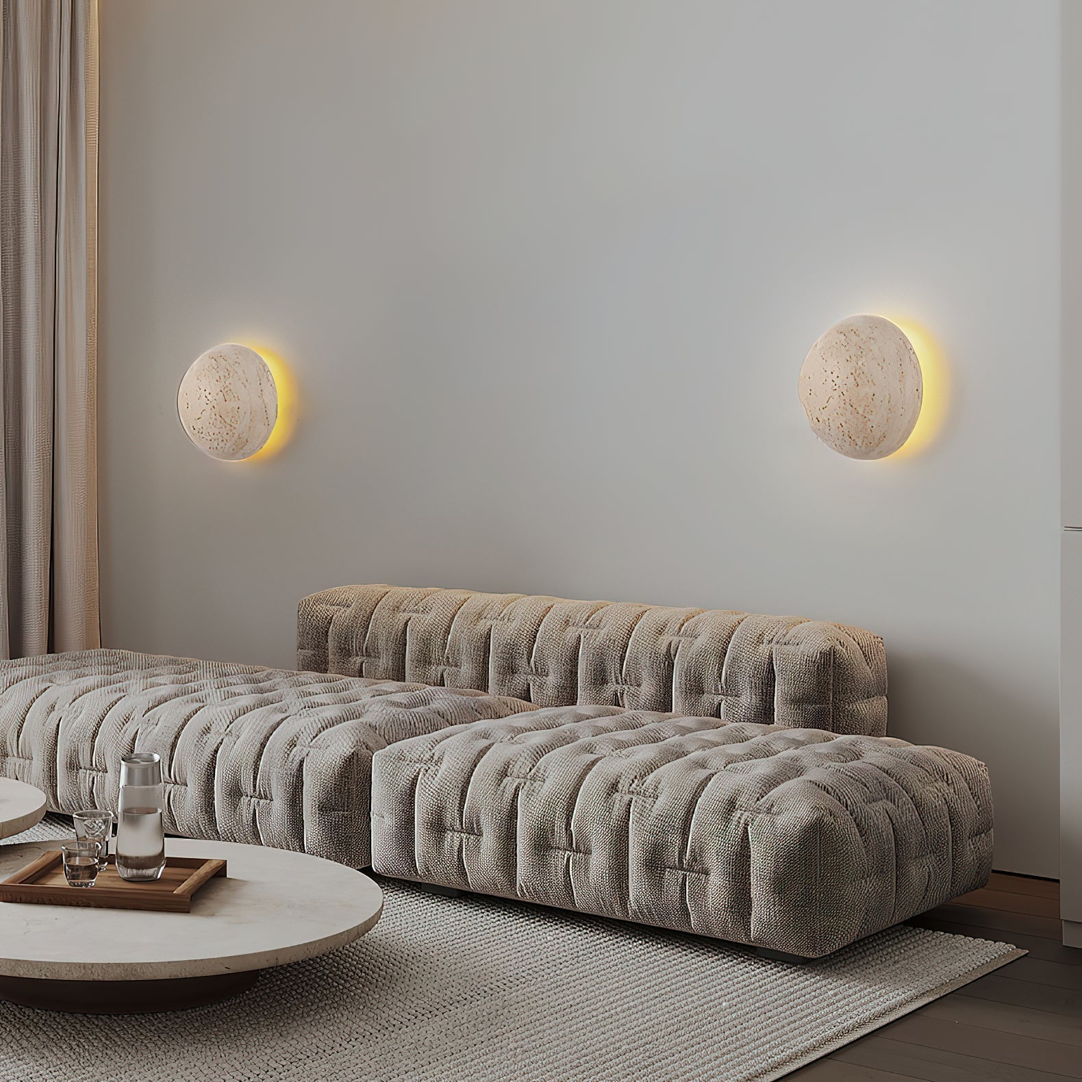 Freyza | Cinorisra Stone Travertine Wall Light – Bedroom Hallway