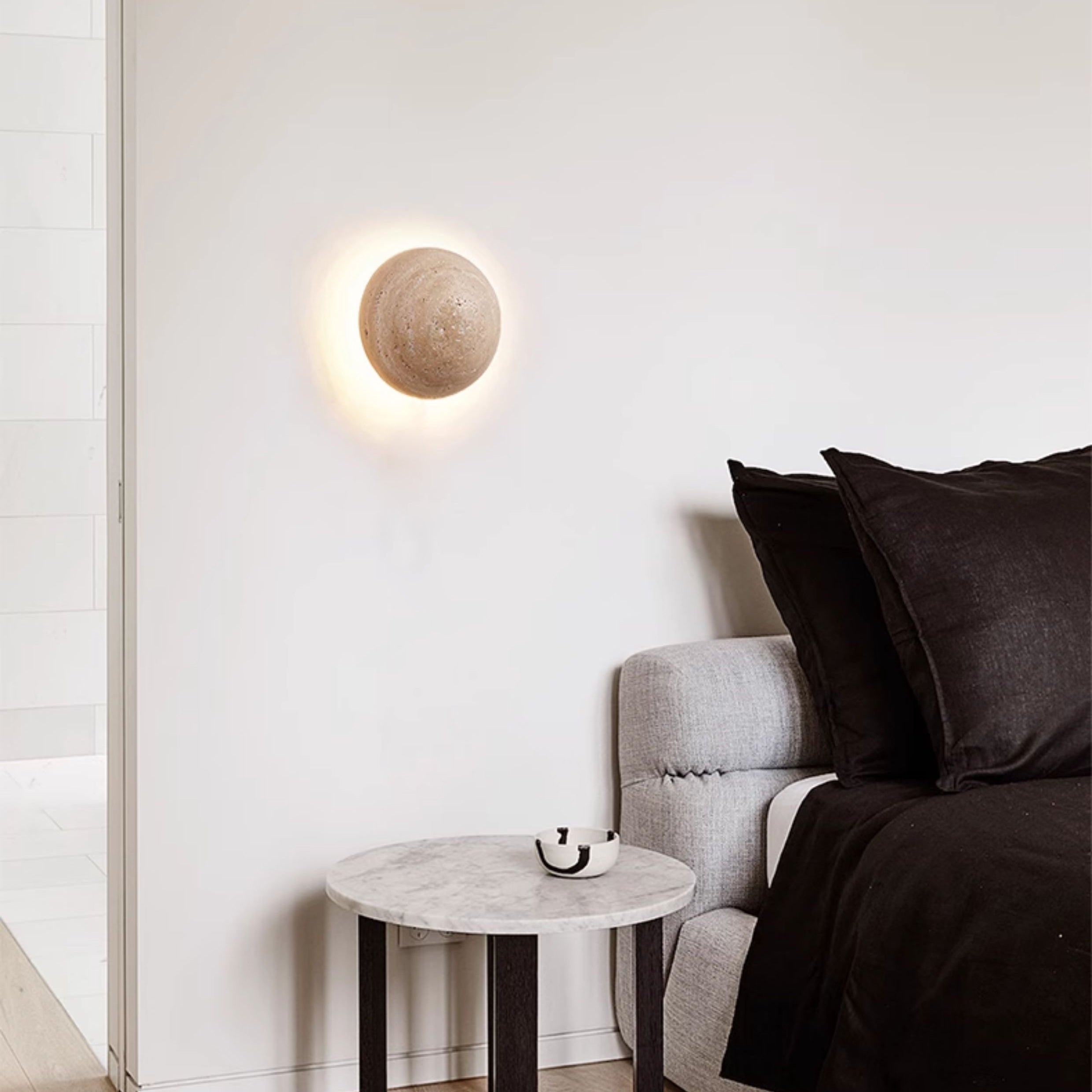 Freyza | Cinorisra Stone Travertine Wall Light – Bedroom Hallway