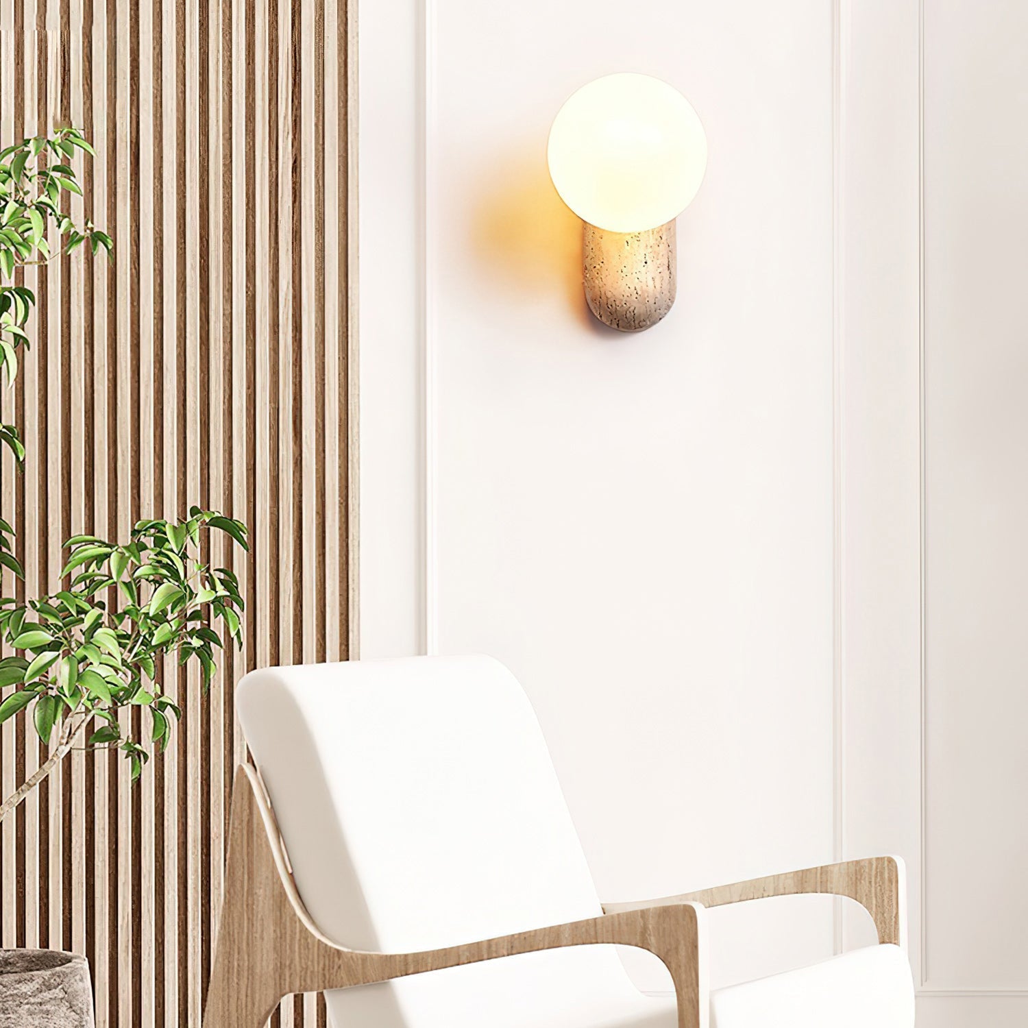 Freyza | Applique murale artistique en travertin Colaeira – Chambre, couloir