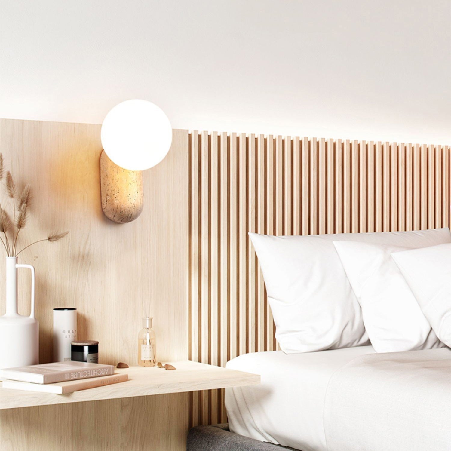 Freyza | Applique murale artistique en travertin Colaeira – Chambre, couloir