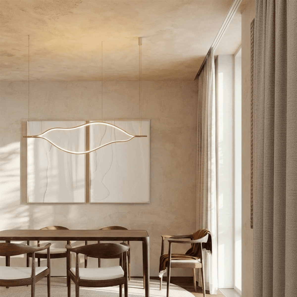 Freyza - OrisLight | Modern Black LED Chandelier with Organic Design