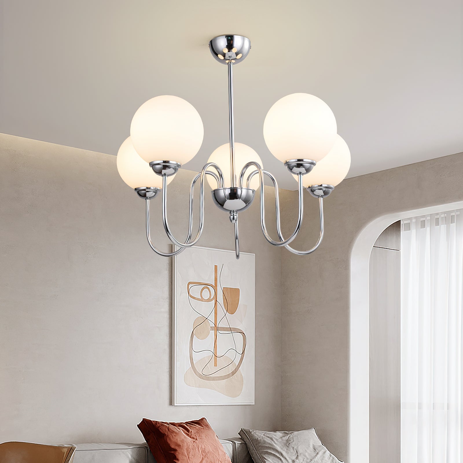 Freyza | Ildorel nordischer Kunst-Messing-Glas-Kronleuchter – nordisches Esszimmer-Wohnzimmer