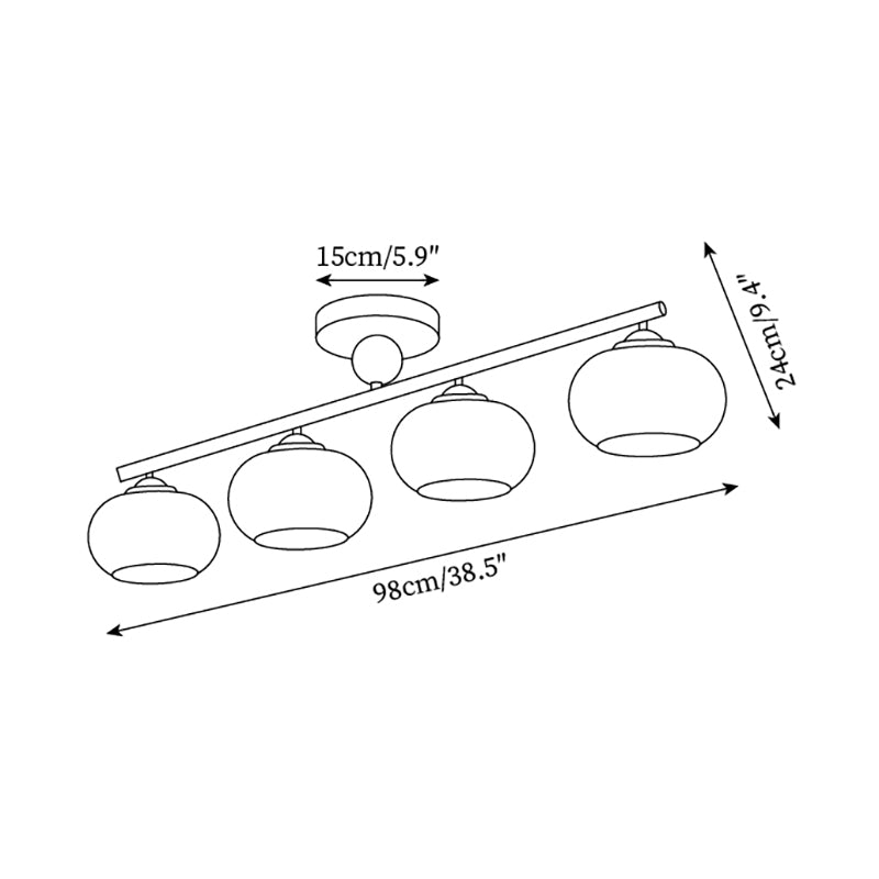 Freyza | Plafonnier affleurant en verre – Moderne pour chambre, couloir et cuisine