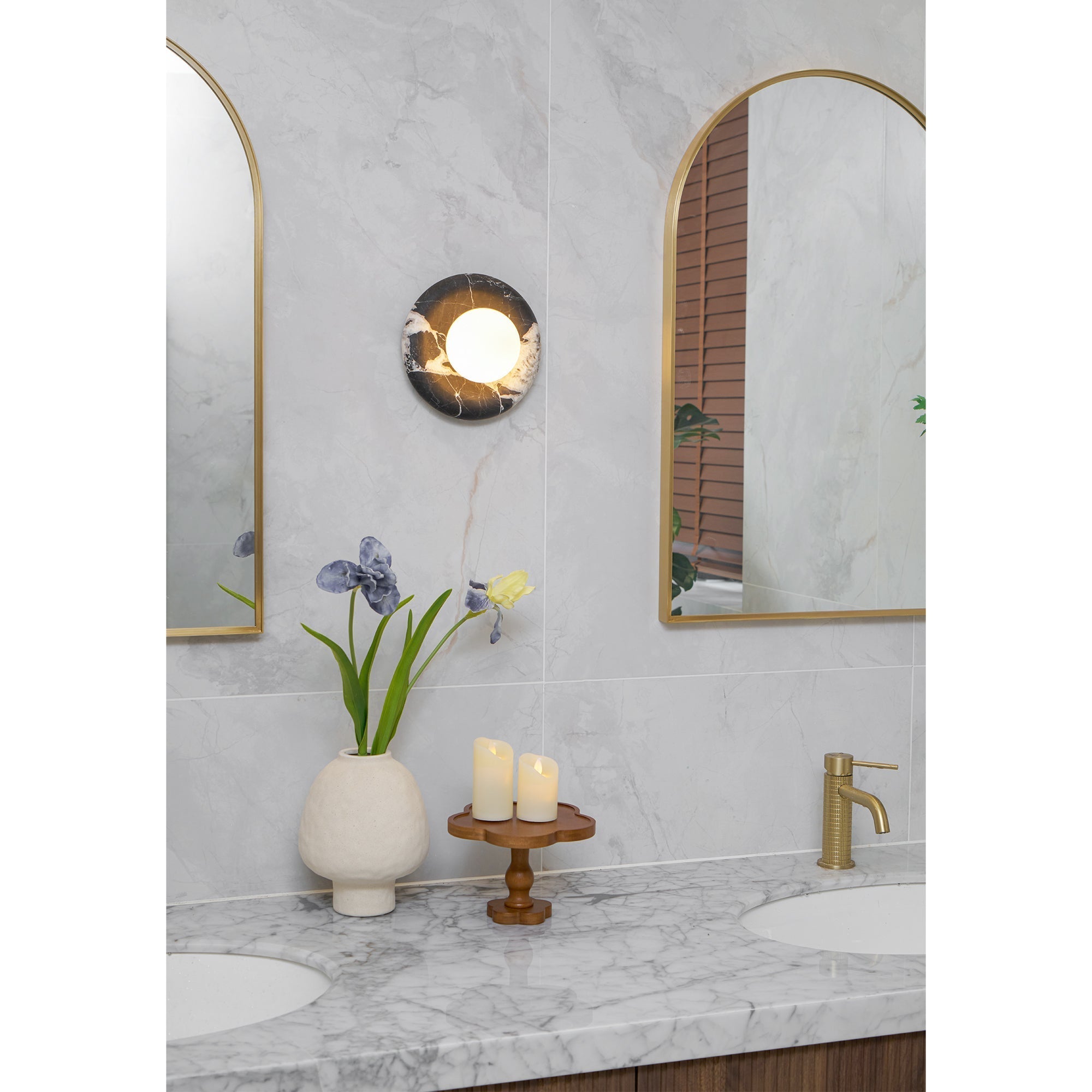 Freyza | Applique murale Uvinos en marbre noir – chambre, couloir
