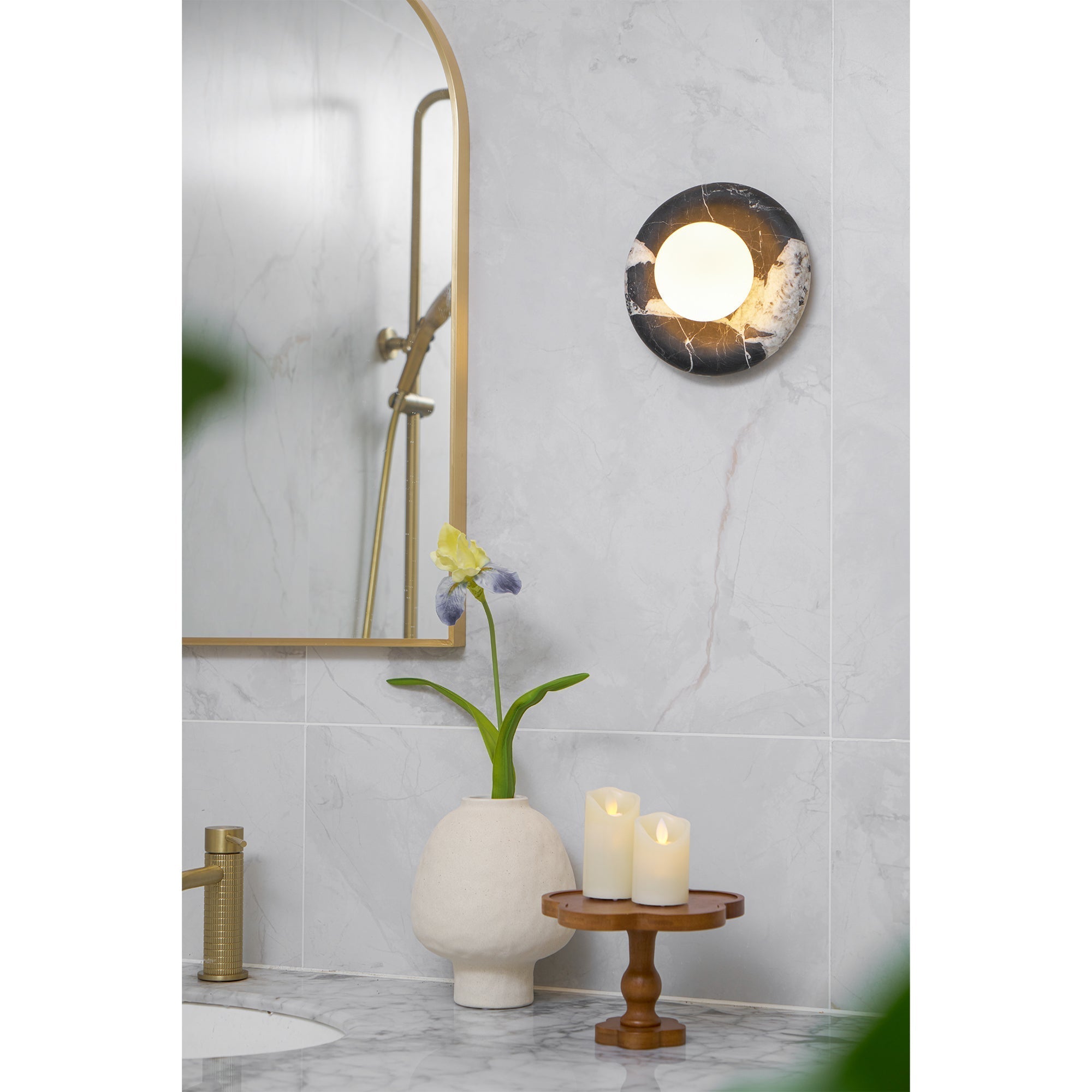 Freyza | Applique murale Uvinos en marbre noir – chambre, couloir