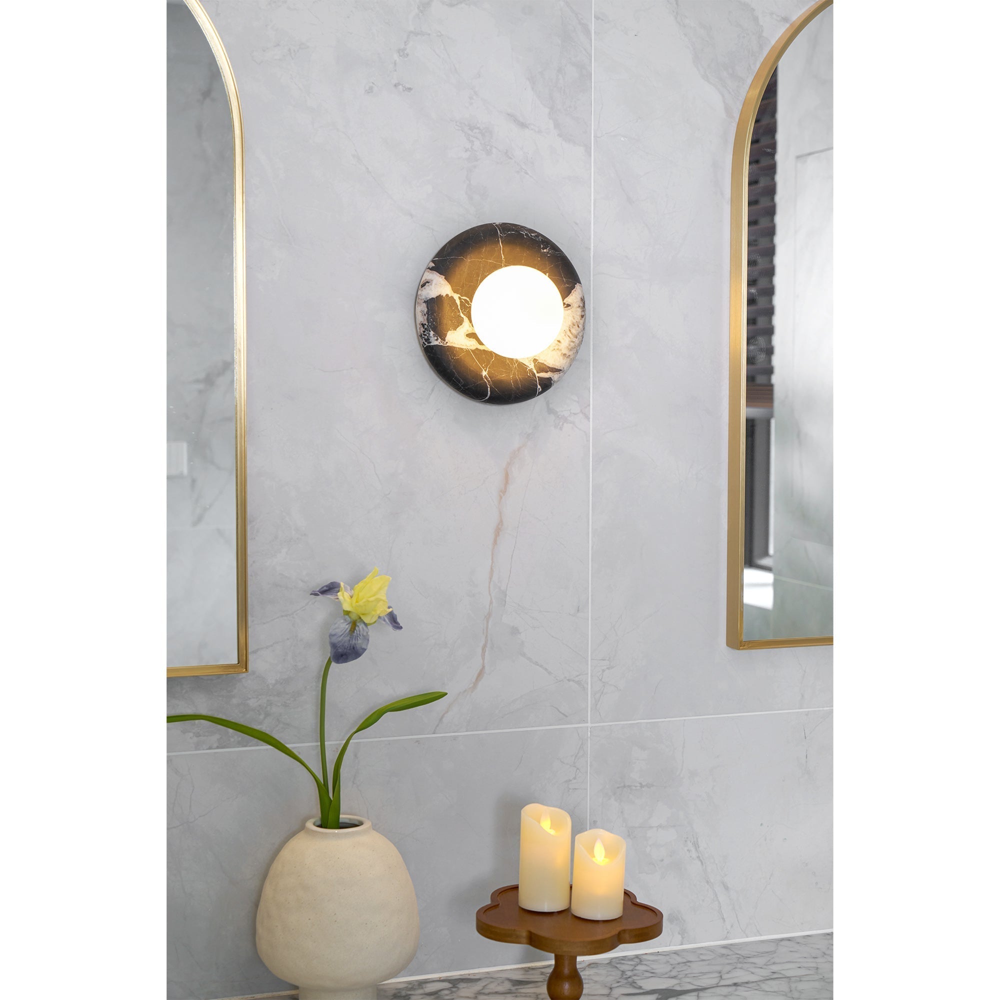 Freyza | Applique murale Uvinos en marbre noir – chambre, couloir