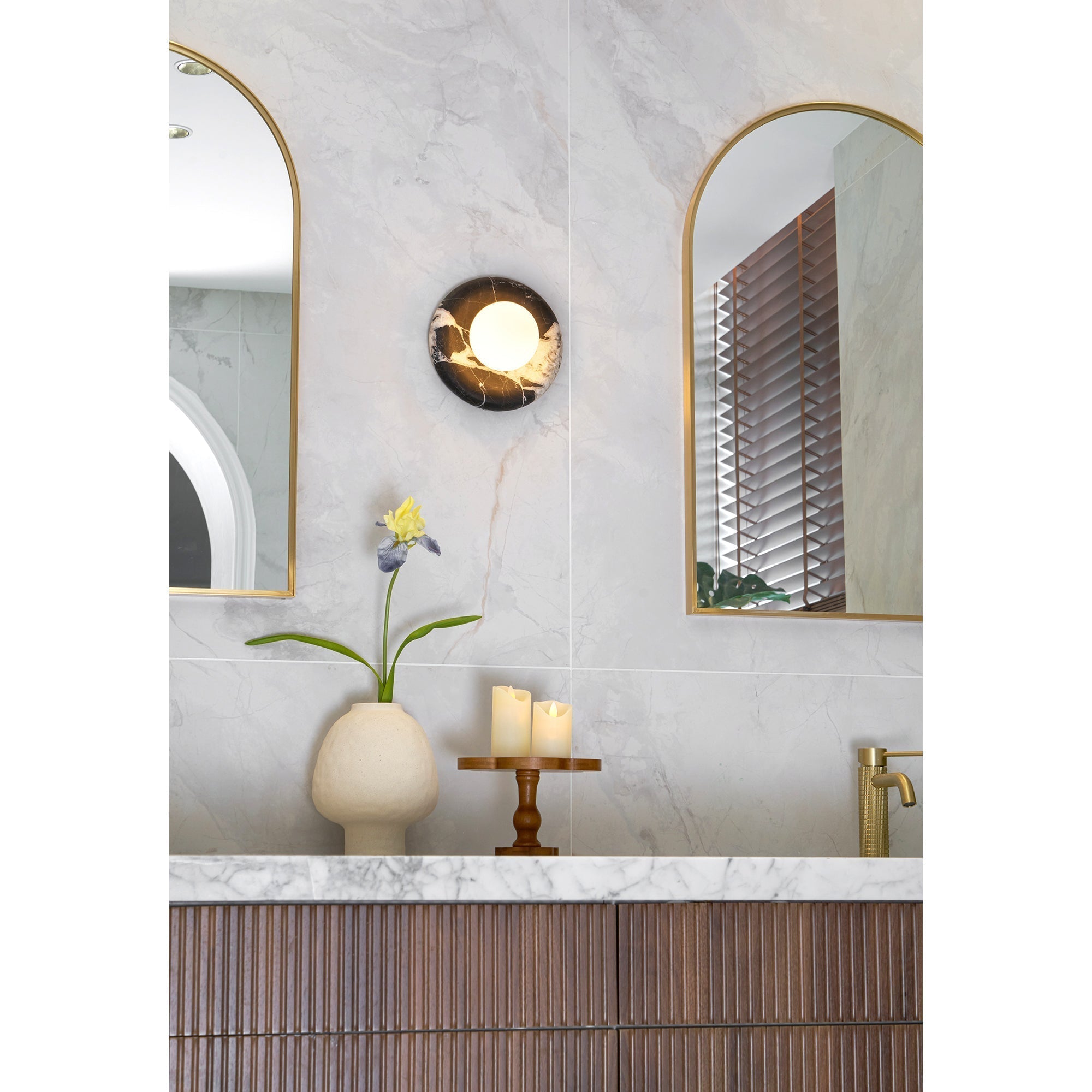 Freyza | Applique murale Uvinos en marbre noir – chambre, couloir