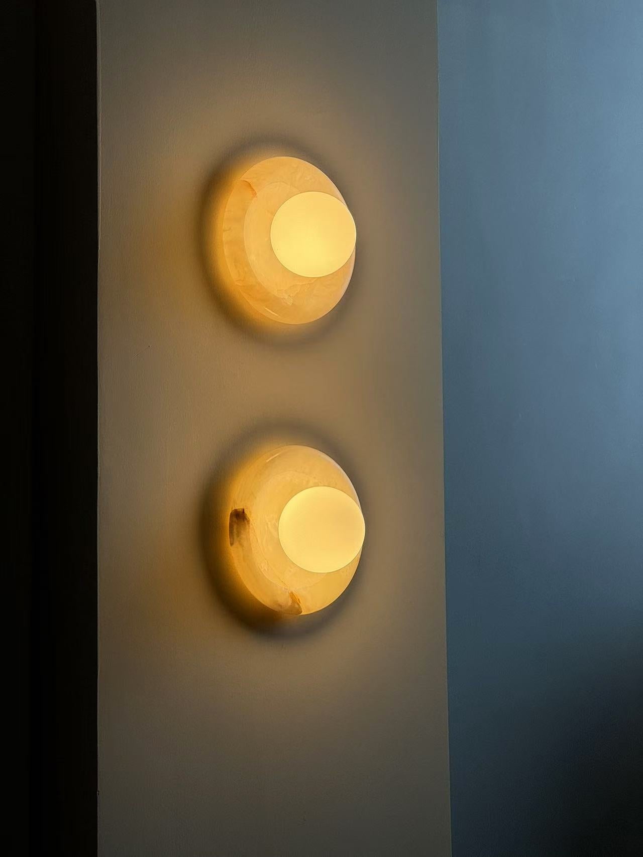 Freyza | Aursilos Nordic Art White Glass Wall Light – Nordic Bedroom Hallway