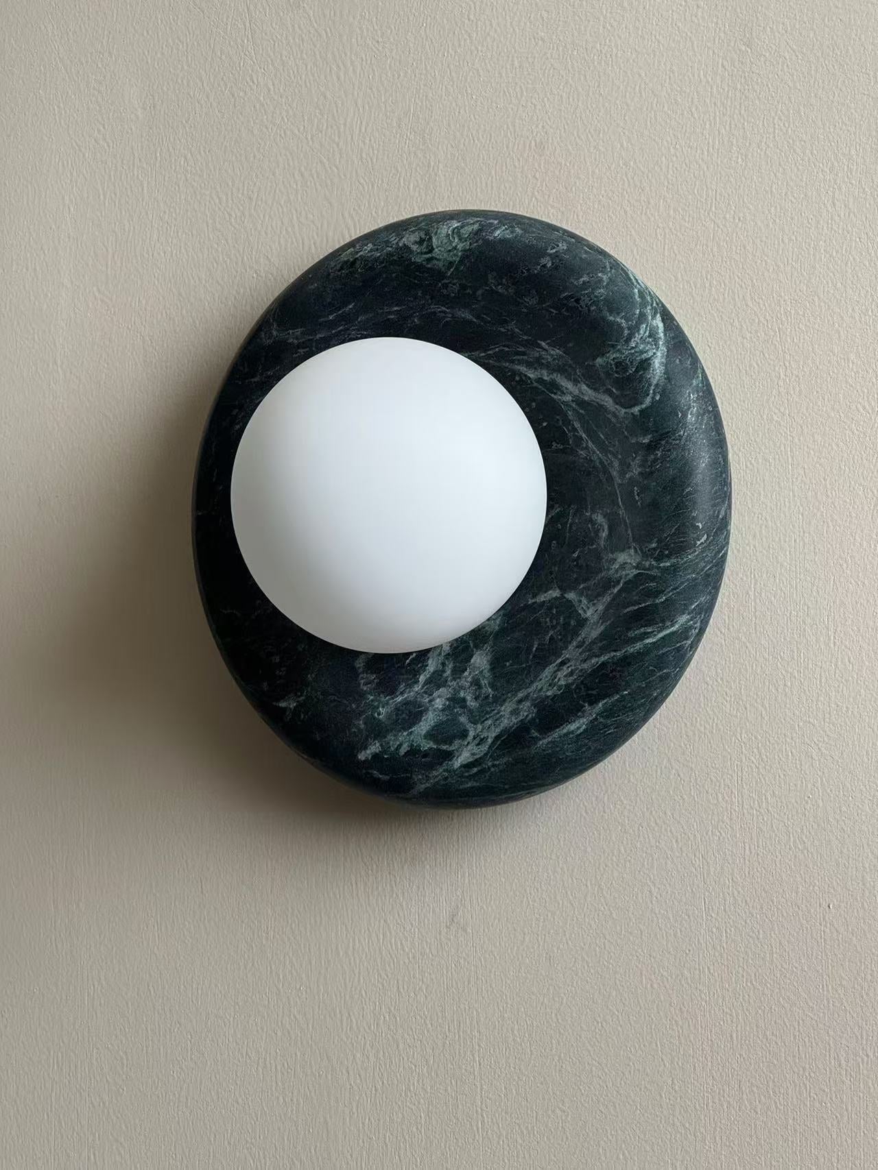 Freyza | Cusorion Dunkelgrüne Marmor-Wandleuchte – Schlafzimmer Flur