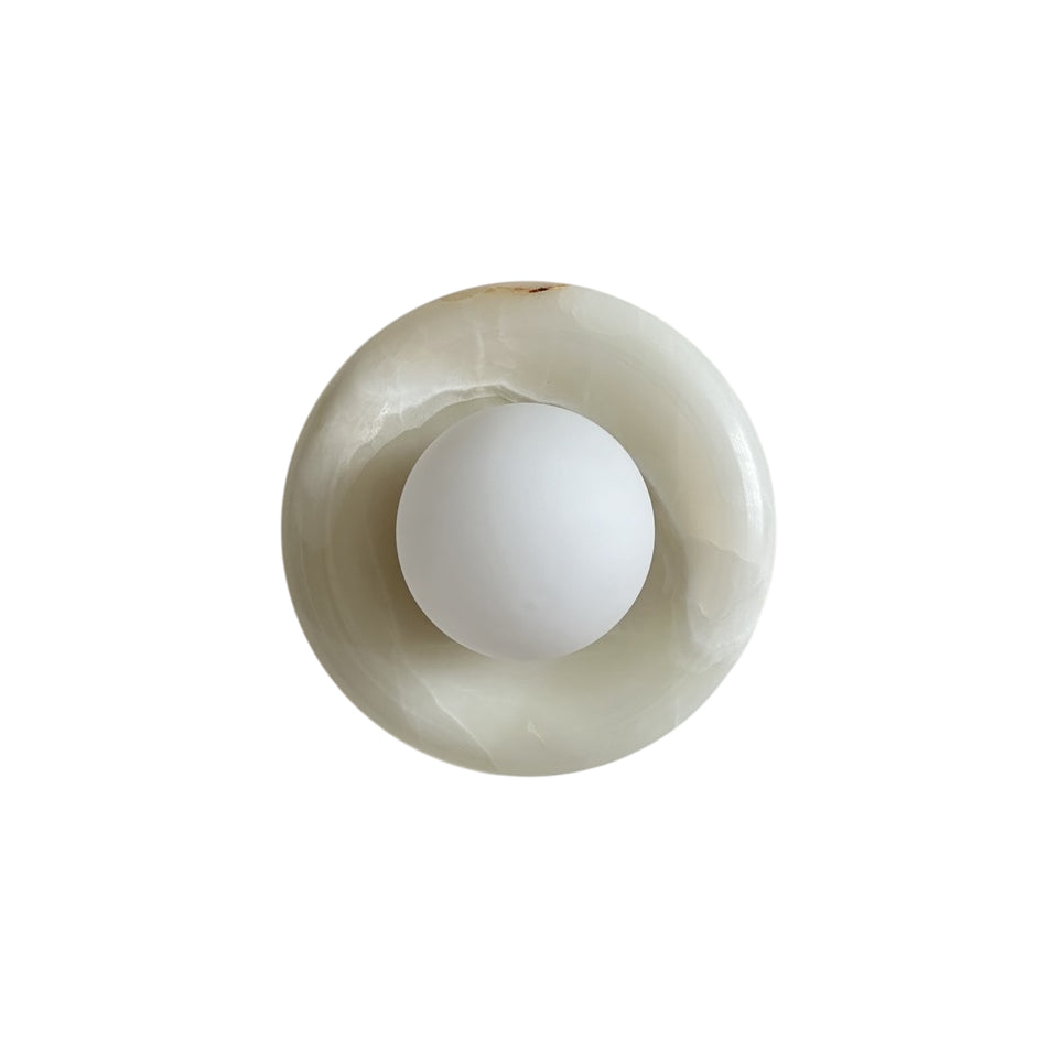 Freyza | Aursilos Nordic Art White Glass Wall Light – Nordic Bedroom Hallway