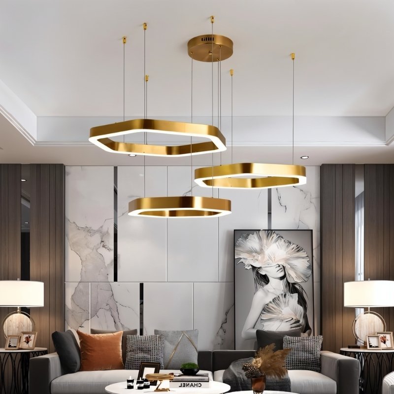 Freyza - Elegant Modern Geometric Hexagonal Chandelier