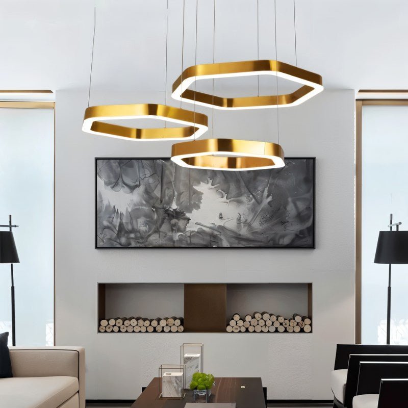 Freyza - Elegant Modern Geometric Hexagonal Chandelier