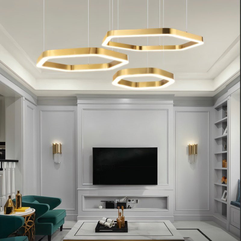 Freyza - Elegant Modern Geometric Hexagonal Chandelier