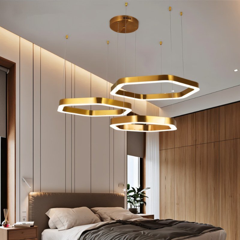 Freyza - Elegant Modern Geometric Hexagonal Chandelier