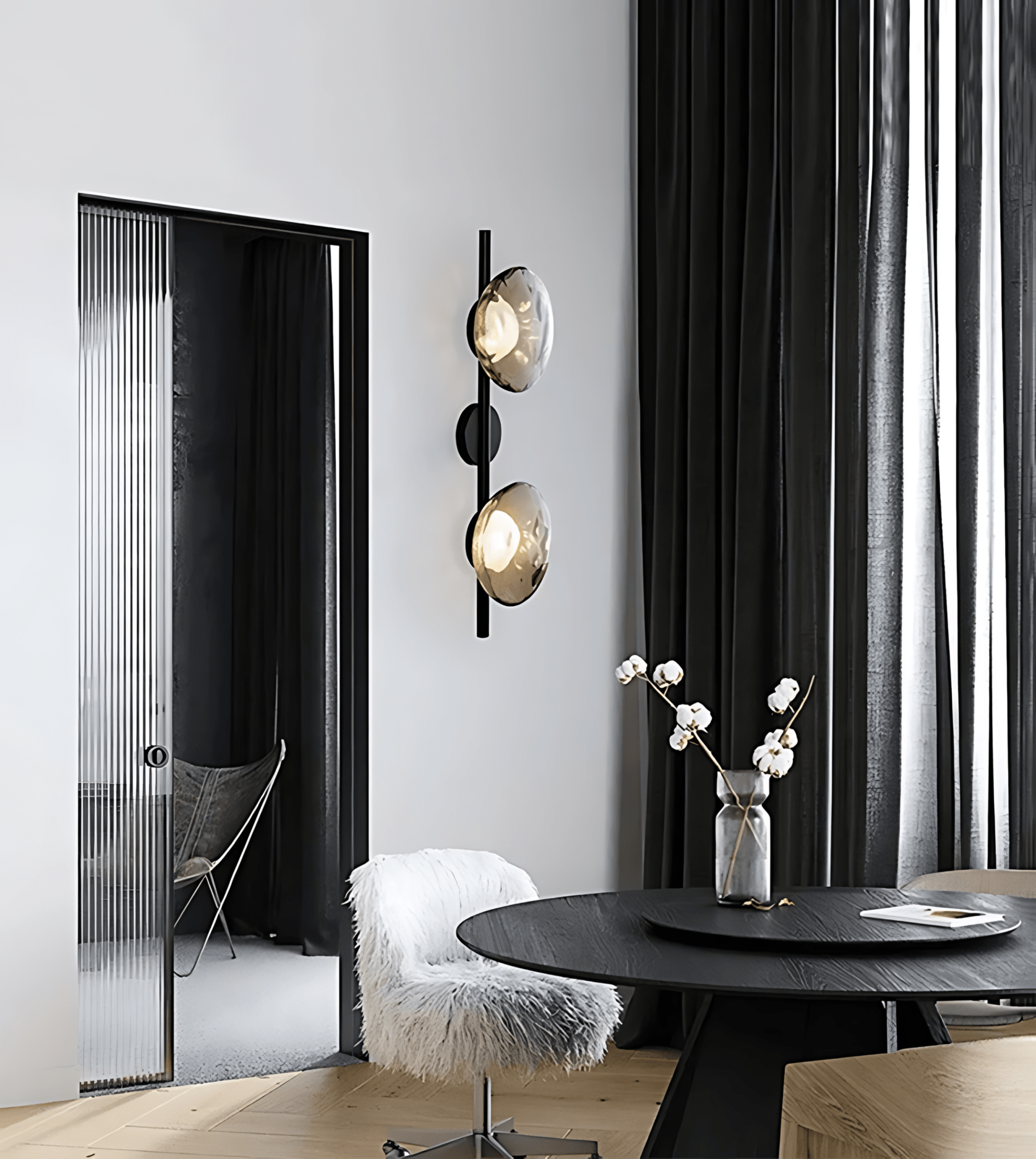OysterGlow | Elegant Organic Glass Wall Lamp for Sophisticated Ambiance 3