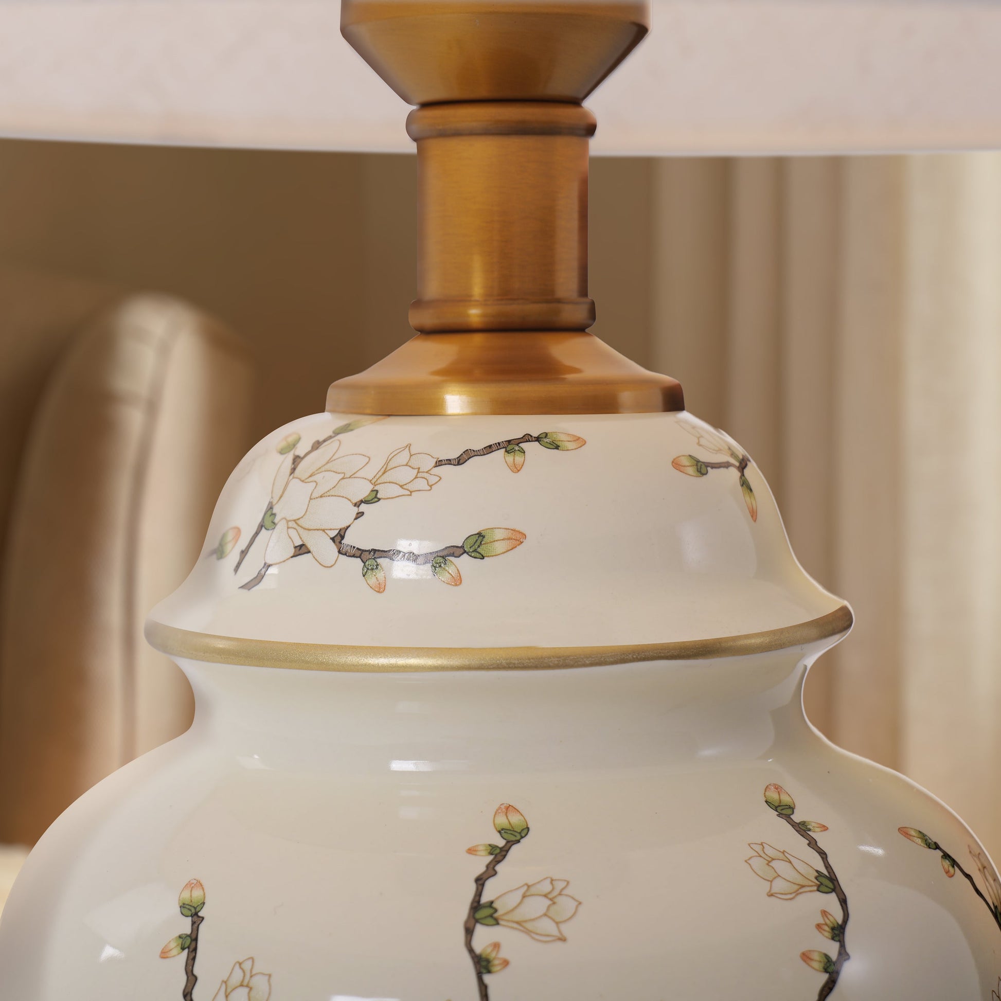 Ceramic Elegance | Timeless Hand-Painted Chinoiserie Table Lamp 8