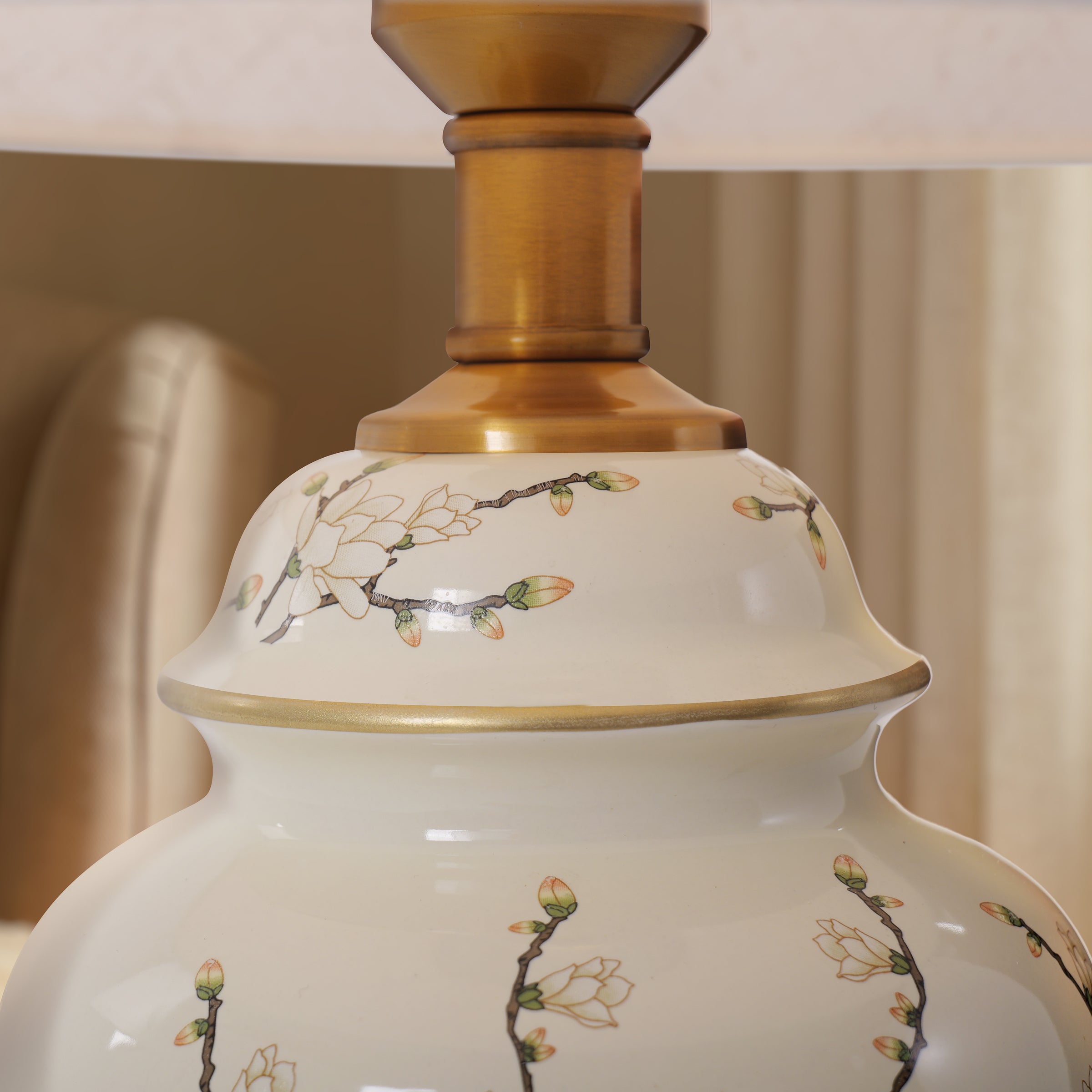 Ceramic Elegance | Timeless Hand-Painted Chinoiserie Table Lamp 8