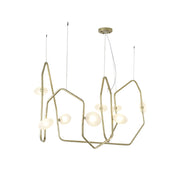 Freyza | Aurvaryra Brass Glass Brass Glass Chandelier – Dining Room Living Room