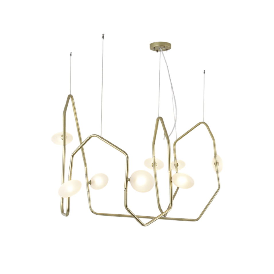 Freyza | Aurvaryra Brass Glass Brass Glass Chandelier – Dining Room Living Room