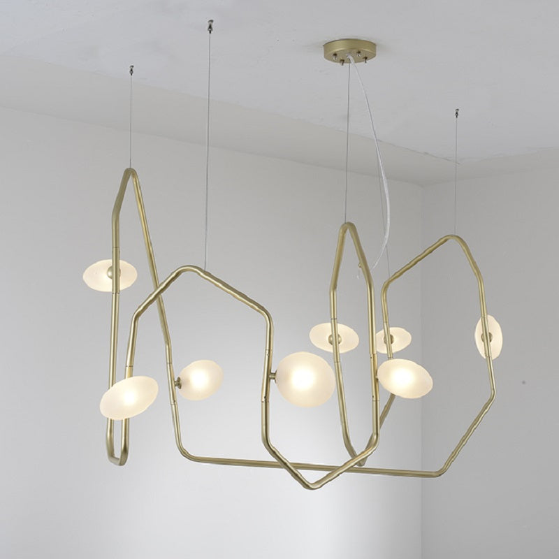 Freyza | Aurvaryra Brass Glass Brass Glass Chandelier – Dining Room Living Room