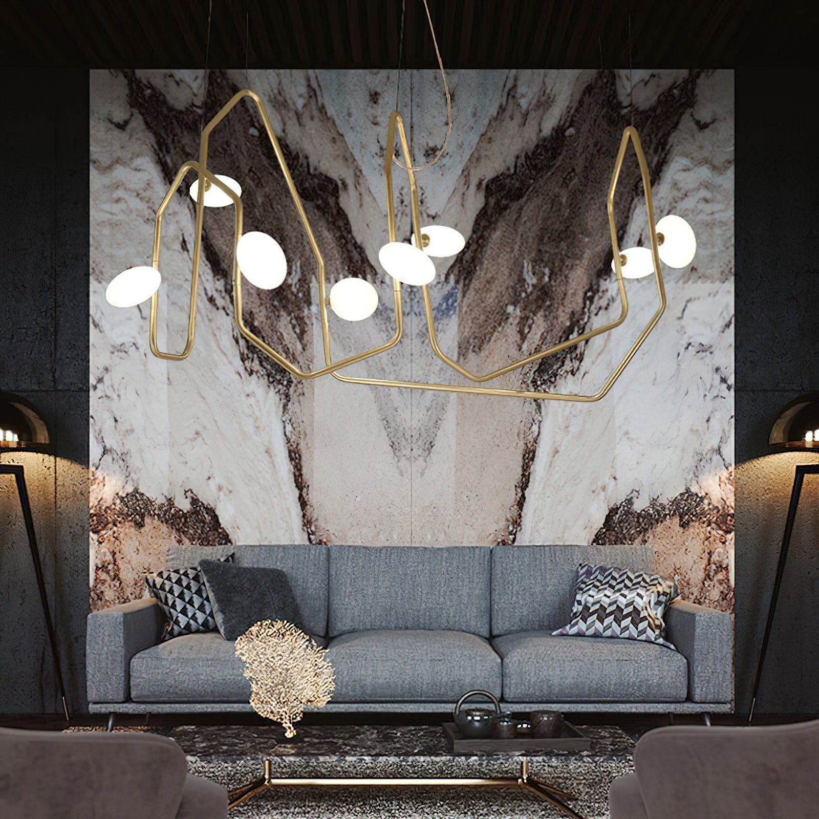 Freyza | Aurvaryra Brass Glass Brass Glass Chandelier – Dining Room Living Room
