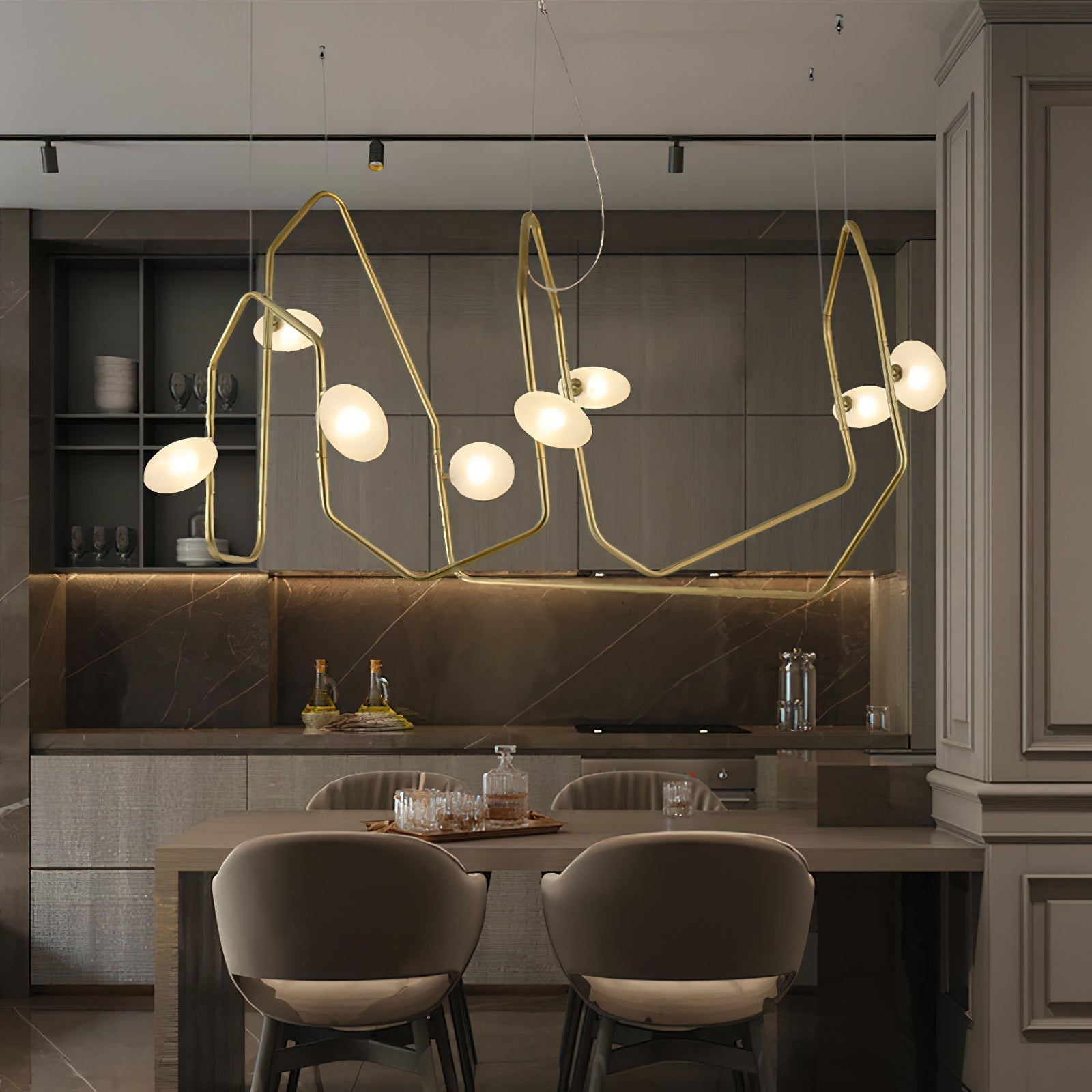 Freyza | Aurvaryra Brass Glass Brass Glass Chandelier – Dining Room Living Room