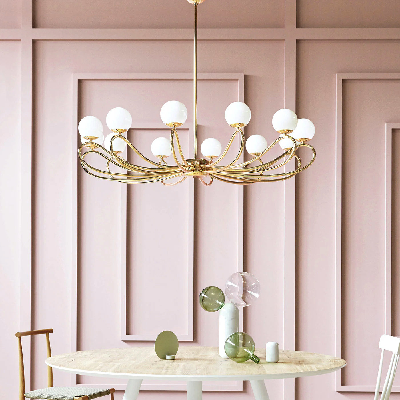 Freyza | Aurlaeir Elegance Vintage Brass Glass Chandelier – Vintage Dining Room Living Room