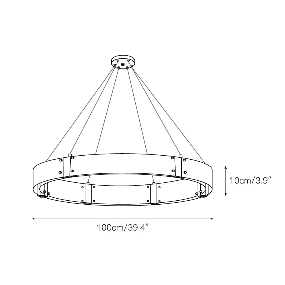 Freyza | Parallel Ring Glass Glass Chandelier – Dining Room Living Room