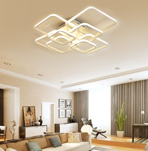 Freyza - Layered Square Modern LED Chandelier