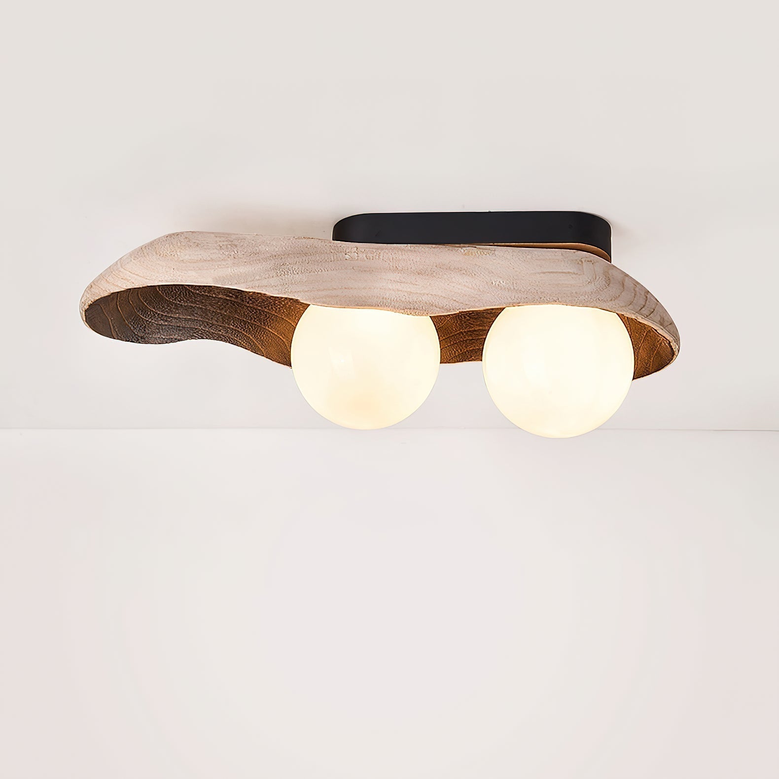 Freyza | Ivaren Wooden Glass Glass Wood Ceiling Light – Bedroom Living Room