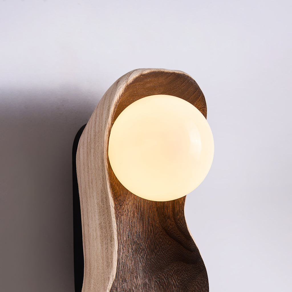 Freyza | Ivaren Wooden Glass Glass Wood Ceiling Light – Bedroom Living Room