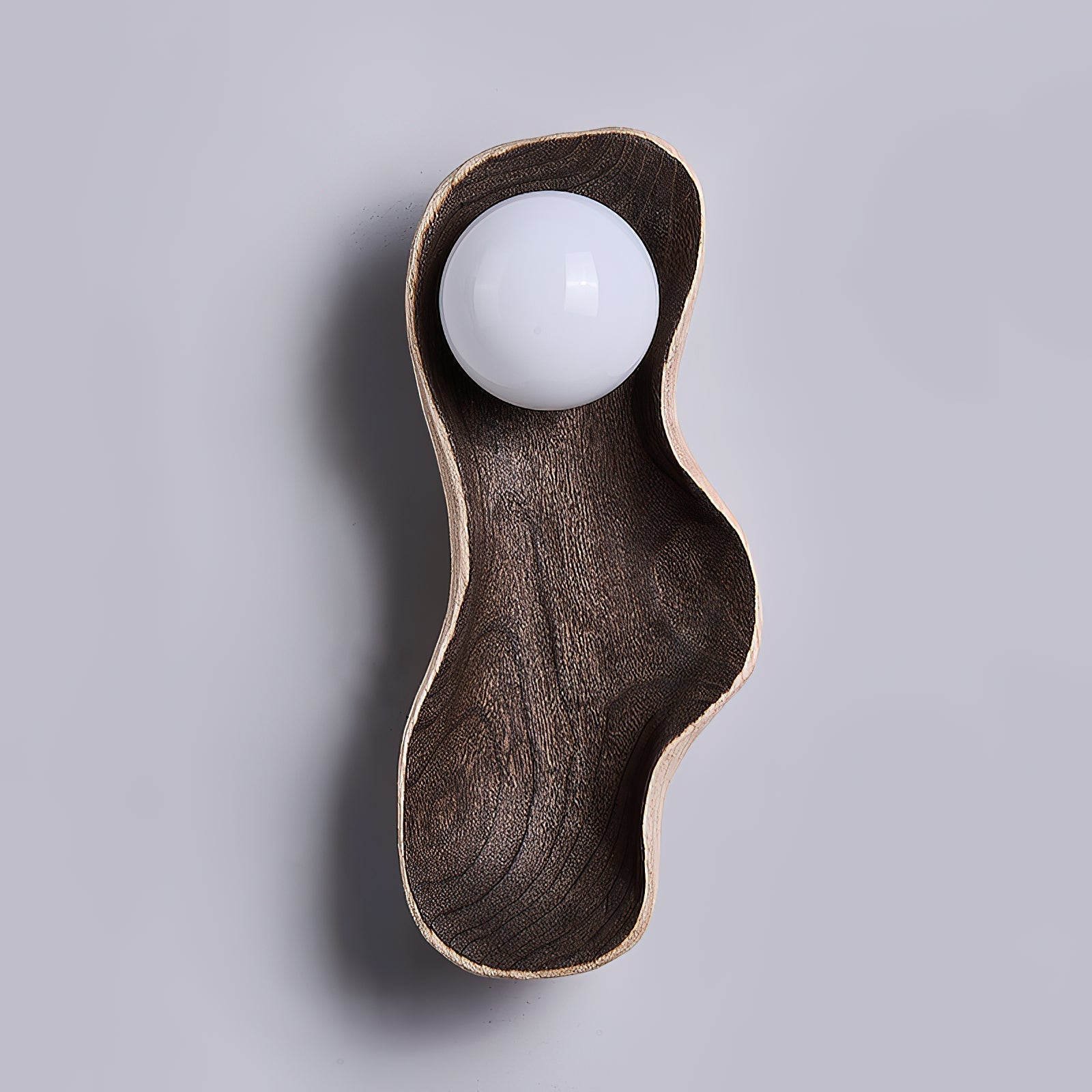 Freyza | Evshaia Pea Wooden Glass Wood Wall Light – Bedroom Hallway
